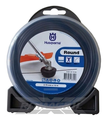 Fio De Nylon Husqvarna 2,7mm 12 M Para Roçadeira Original