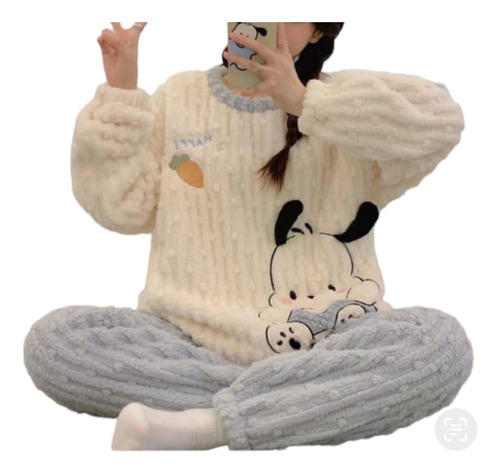 Cómoda Pijama Polar Para Mujer Invierno