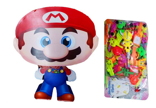 Piñata + Relleno Figura Juguetes Decoración Mario Bros