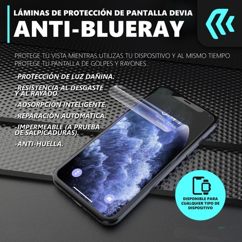 Imagen 3 de 8 de Lamina Hidrogel Antiblueray Samsung A52 Mas Kit