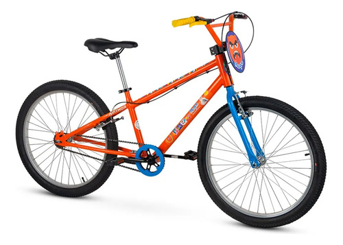 Bicicleta Nathor Aro 24 Muque Sbt Pedalzera - 10 Anos Cor Laranja/Azul Tamanho do quadro 24