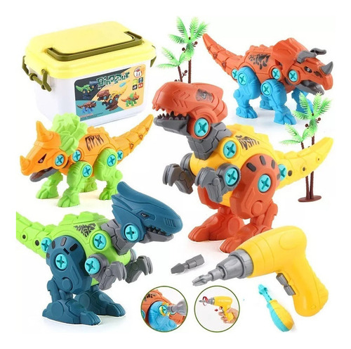 Juguete De Ensamblaje De Dinosaurios Con Taladro Eléctrico