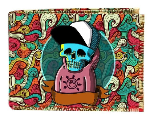 Billetera Calavera Skate Con Tarjetero Super Original