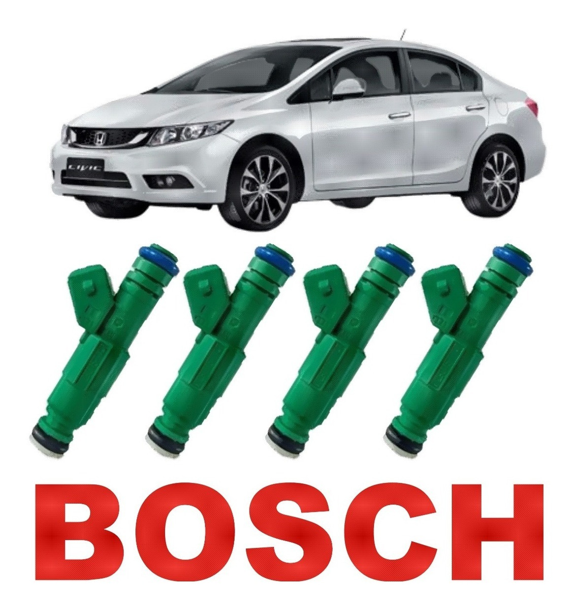 4 Bicos Injetores Bosch Civic 2.0 Flex 2013 2014 2015 2016