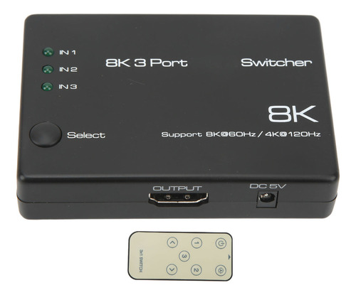 Para Comutador De Sinal 4k 120hz 8k 60hz 3 Entradas 1 Saída