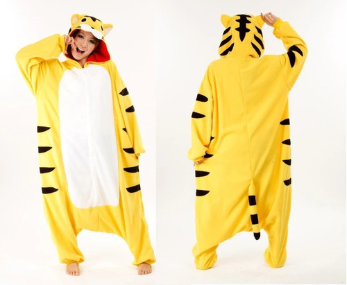Pijama Disfraz Enterito Tigre Adulto Polar Abriga Invierno
