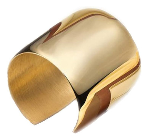 Brazalete Ancho Para Mujer  Joyer A De Moda  Oro Rosa  Blanc