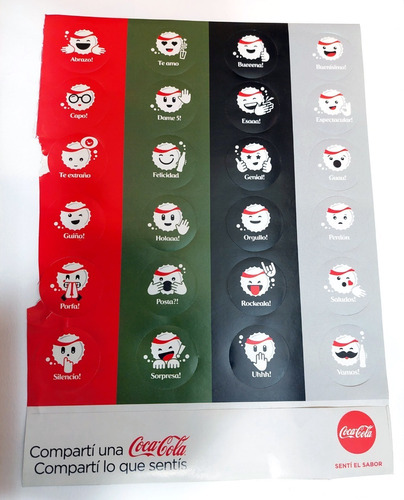 Calcos Stickers Vinilos Coca Cola Emoji Original Decada 90