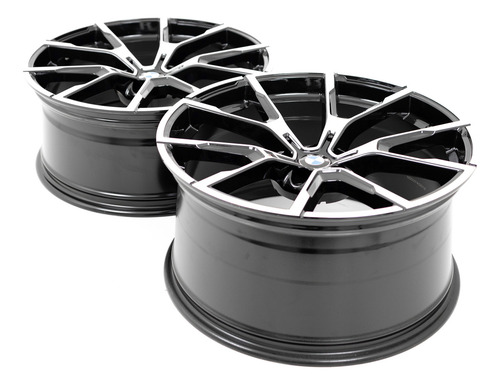 Rodas 20 Bmw M850i Duas Talas 5x112 Série 3 G20 Série 5 G30 Cor Preto Com Diamantado