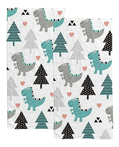 Vantaso Christmas Dinosaur Bath Hand Kitchen Towels Face Ter