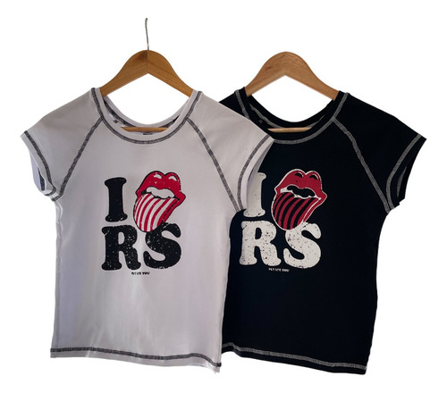 Remera Algodon Con Lycra Estampa Rolling Stone Manga Corta 