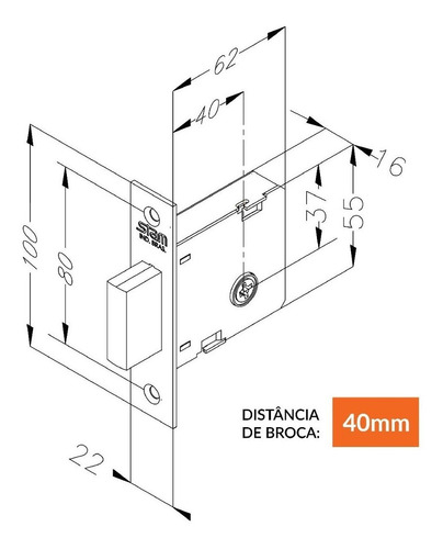 Imagem 3 de 3 de Fechadura Auxiliar Stam Tetra 1004 Oxidado 4chaves