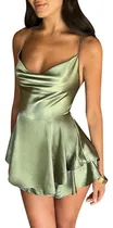 Comprar Vestido Corto De Fiesta Noche Civil Saten Importado 23235