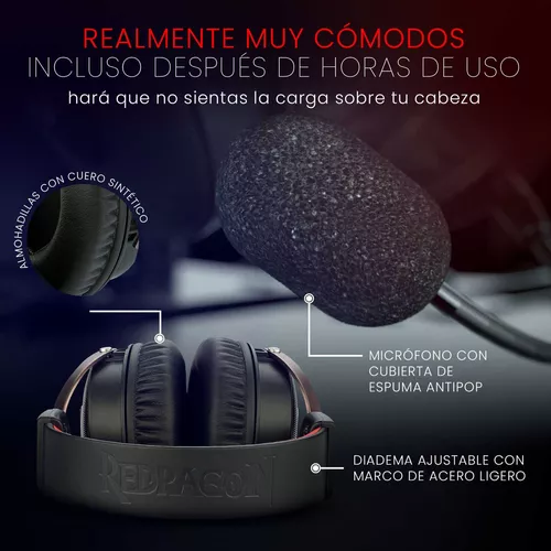 AURICULARES INALÁMBRICOS REDRAGON H818 PELOPS TIPO PLUG WIRELESS Y USB PARA  PC PS4 XBOX (H818)