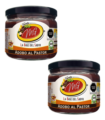 2pack Adobo Pastor Gourmet Artesanal Natural 100%  Salsa Mg