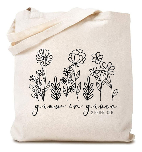Bolsa Lona Cristiana Para Mujer Divertida Cita Biblica Niña