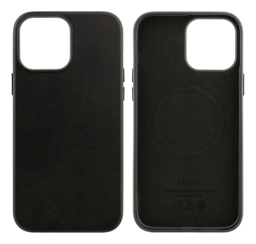 Case Para iPhone 13 Pro Max Piel Sintética Con Magsafe Negro