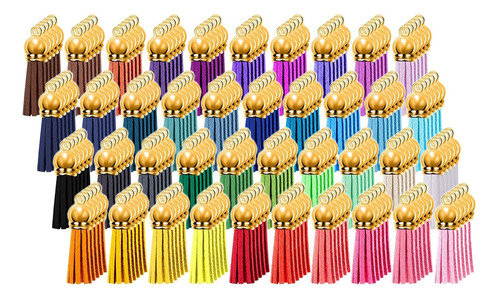 Pack Of 200 Multicolor Tassel Blank Keychain Amulets A