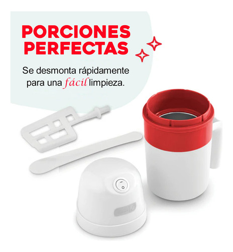 Máquina para helado personal con cuchara Dash color blanco y rojo 127V