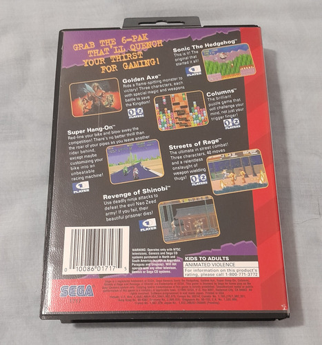 Cartucho 6-pak Completo Para Mega Drive E Sega Genesis (Usado)