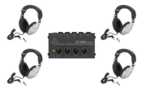 Kit 4 Auriculares Hpm1000 + Amplificador Ha400 Behringer Fm