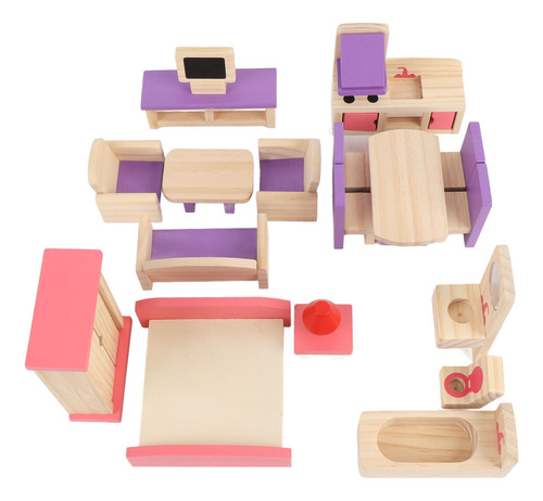 Juego De Muebles De Juguete De Madera, Simulación, Madera Ma