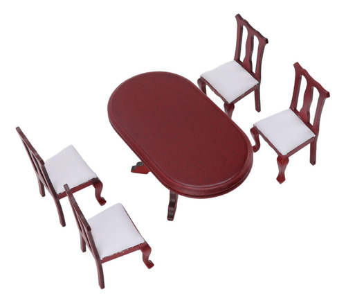 ` Juego De Sillas De Mesa De Comedor En Miniatura, Tamaño
