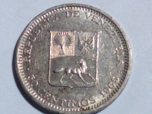 Moneda Venezolanas De Colección De Cincuenta Céntimo De 1965