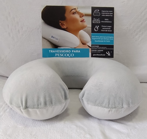Travesseiro De Pescoço Nasa Em Viscoelástico Branco