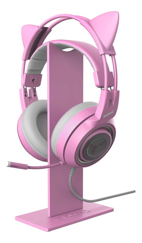 Somic Soporte De Auriculares Rosa Para Juegos Con Base Solid