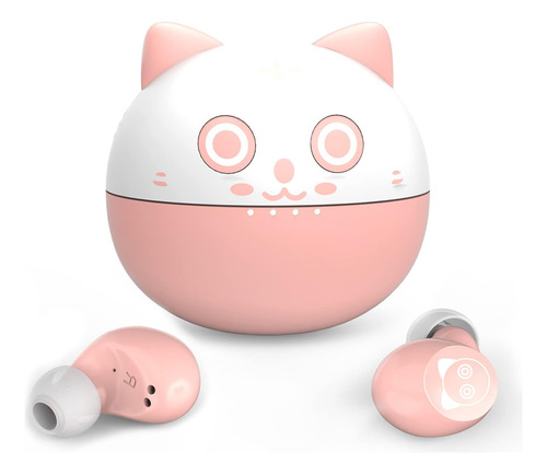 Togetface True Wireless Earbuds Para Niños Pink Kitty In Ear