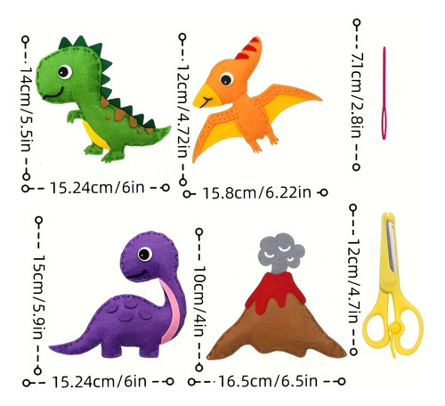 Set De Costura Diy Para Educación Temprana Dinosaur E Para N