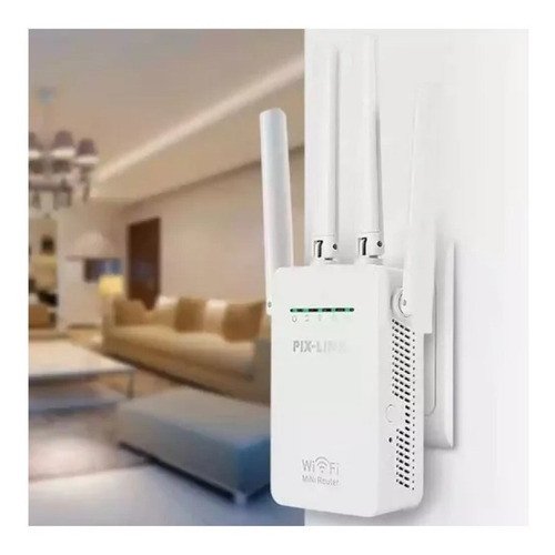 Imagen 2 de 4 de Repetidor De Wifi 4 Antenas Wifi Rompemuros Router 300mbps