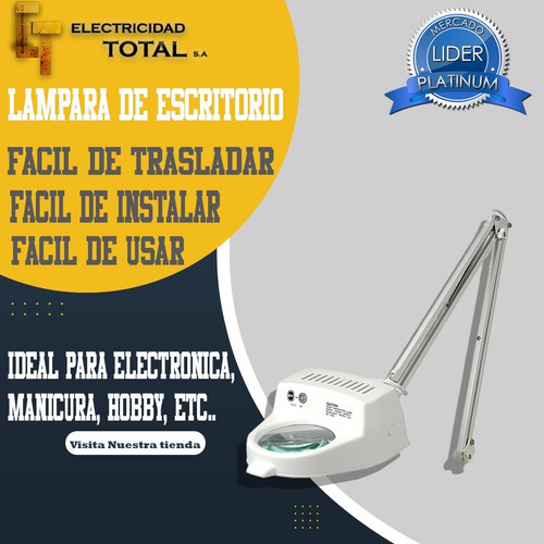 Imagen 5 de 10 de Lámpara De Escritorio Con Lupa P/dibujo Extensible + Morsa