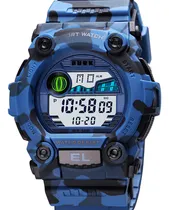 Comprar Reloj Militar Hombre Burk 1633 Cronometro Alarma Digital Luz Malla Azul Militar