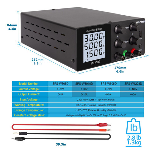Fuente De Alimentación Digital Ajustable Con Pantalla Lcd De