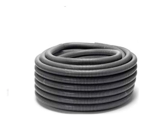 Caño Corrugado Flexible 1 Gris Loza Pvc Ignifugo Rollo 25 Mt