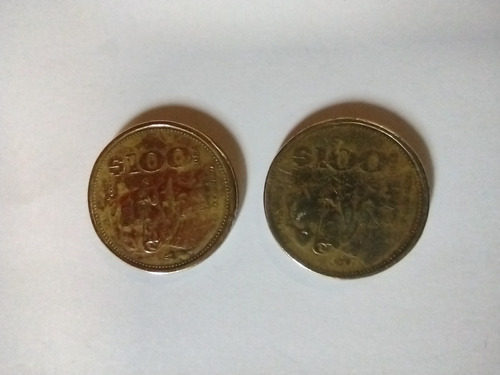 2 Monedas De 100 Pesos Venustiano Carranza Del Año 1984.85