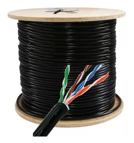 Cable Utp Para Exterior Negro Cat5 Arwen Bobina De 305mts 