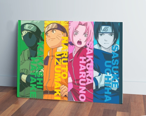 Cuadro Naruto, Sasuke, Sakura 48 40x53 Mdf Memoestampados