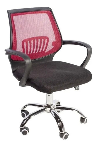 Cadeira de escritório Magazine Decor Secretária plus base giratória  vermelha com estofado de mesh