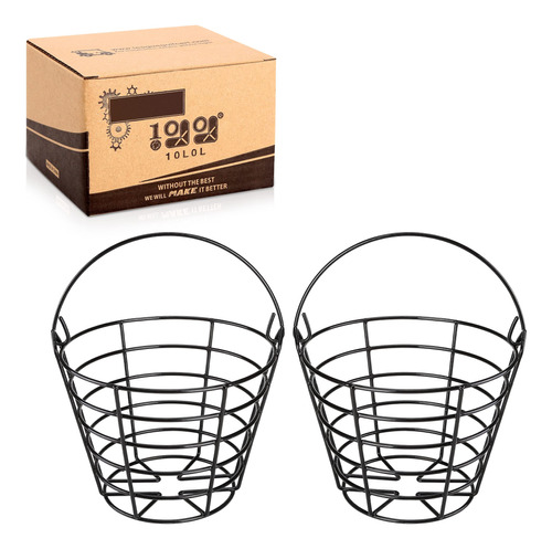 Etal Golf Basket Pelota Contenedor Negro 2-pack