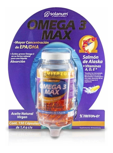 Omega 3  Max Bote Con 150 Capsulas - Solanum