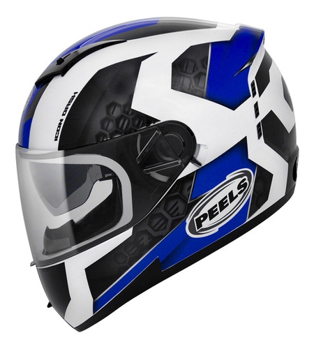 Capacete para moto  integral Peels  Icon  branco e azul dash tamanho 58 