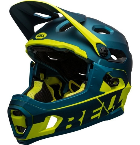 Casco Bell Super Dh Mips Mentonera Desmontable M/g Blu/hivz