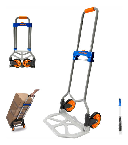 Carreta Plegable Carga Paquetes Ruedas Carro 60kg Wadfow 