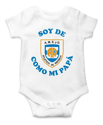 Body Para Bebé Atletico Rafaela Como Mi Papá Algodón Blanco