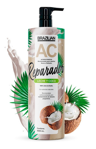 Acondicionador Brazilian Leche Y Coco 1lt. Secos O Dañados