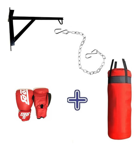 Imagen 1 de 3 de Combo Boxeo Niño Bolsa 70 + Guantes Niños + Soporte + Cadena