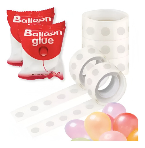 Pegamento Para Globos Latex Metalicos Rollo Cinta 25 P.z